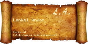 Lenkei Andor névjegykártya