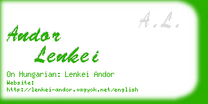 andor lenkei business card